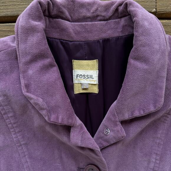 Fossil Vintage Purple Velvet Blazer Jacket - Picture 2 of 3